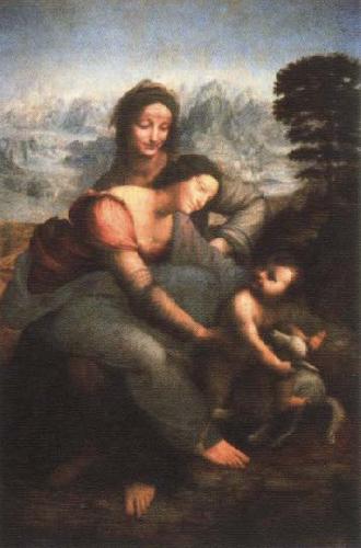 LEONARDO da Vinci virgin and child with st.anne Sweden oil painting art